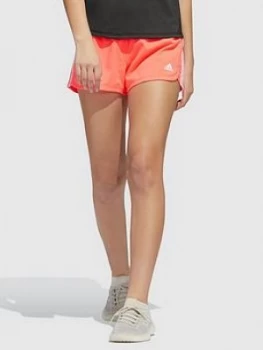 Image of Adidas Heat Ready Pacer 3 Stripe Woven Shorts - Pink