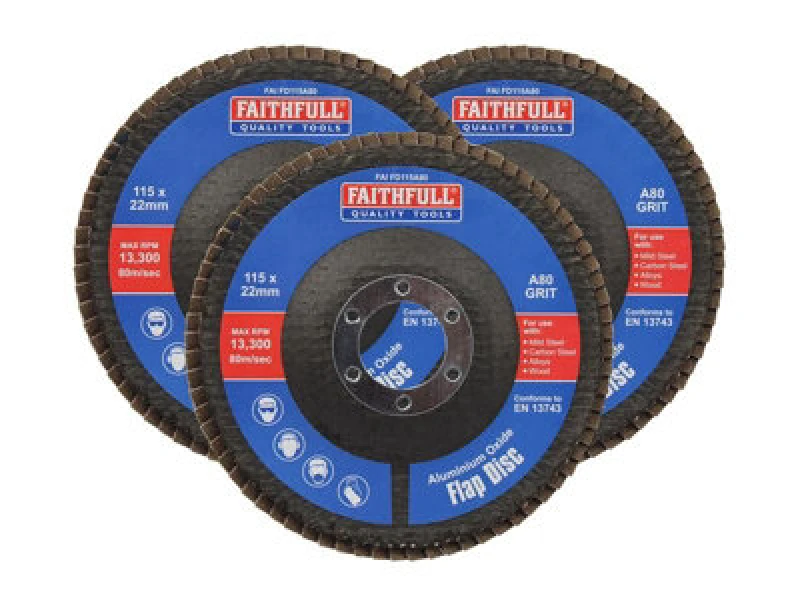 Image of Faithfull Aluminium Oxide Abrasive Flap Disc FAIFD11580A3 Diameter: 115mm