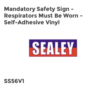 Image of Mandatory Safety Sign - Respirators Must Be Worn - Self-Adhesive Vinyl