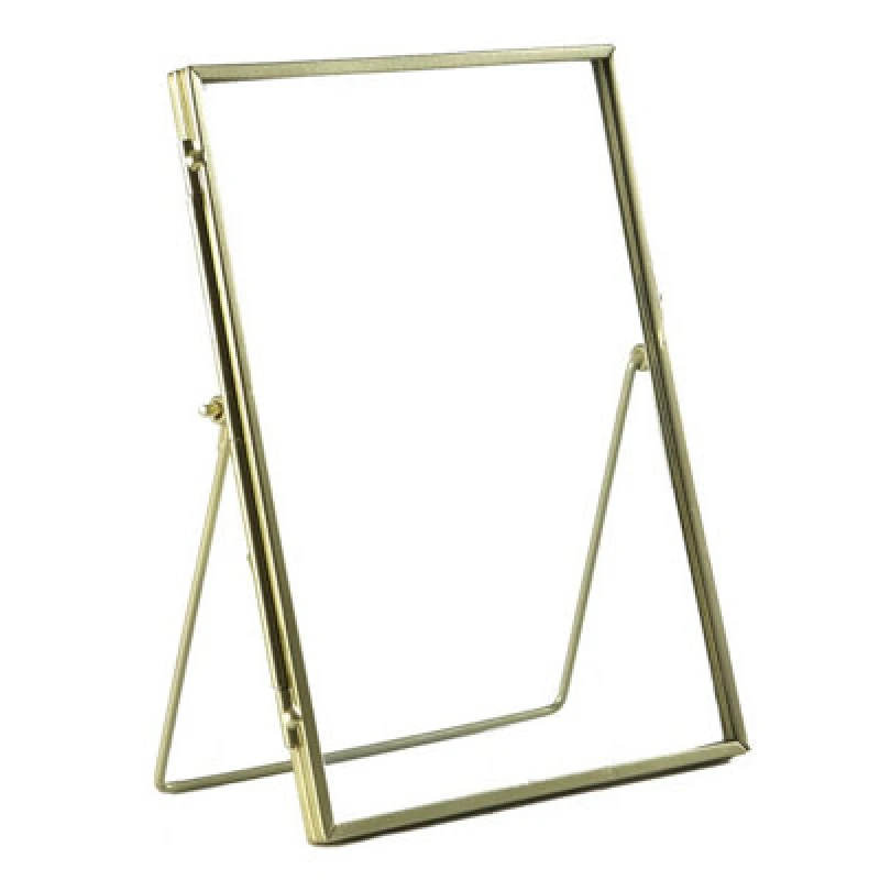 Image of Nicola Spring Standing Metal Photo Frame - 6" x 8" Gold