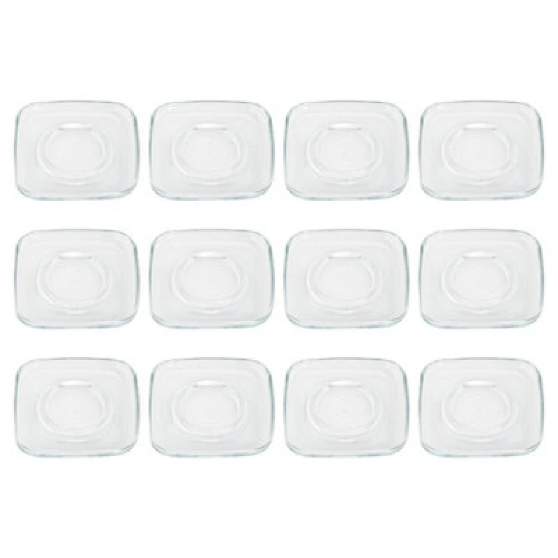 Image of LAV Cozy Glass Espresso Saucers - 12.5cm - Pack of 12 Clear