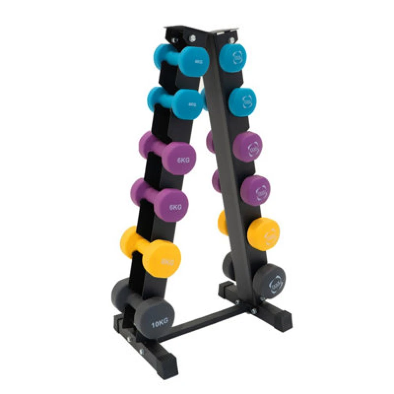 Image of Monstershop Neoprene Dumbbells Set with Rack in Black Unisex