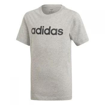 Image of adidas Essentials Linear Juniors T Shirt - Grey/Black
