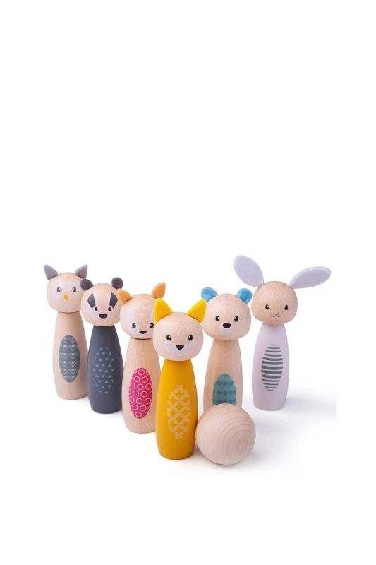 Image of Bigjigs Toys Woodland Animal Skittles Multi unisex