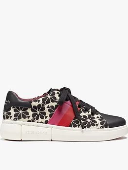 Image of Kate Spade New York Keswick Floral Spade Trainers - Cream/Black