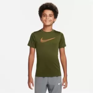 Image of Nike Dri-FIT Big Kids (Boys') Short-Sleeve Training Top - Green
