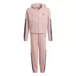 Image of adidas AOP Fleece Tracksuit Juniors - Pink