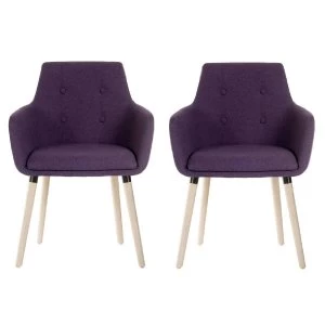 Image of Teknik 4 Legged Soft Padded Office Chair 2 Pack - Plum
