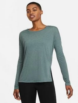Image of Nike Training Dry Layer Long Sleeve Top - Blue Size M, Women