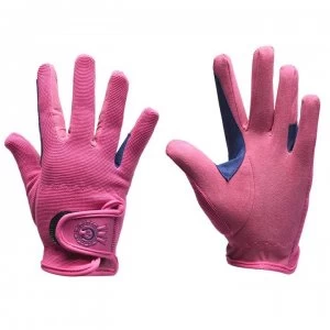 Image of Just Togs Rosette Gloves Juniors - Pink/Navy