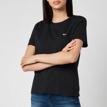 Image of Tommy Jeans Womens Regular Crew Neck T-Shirt - Black - S