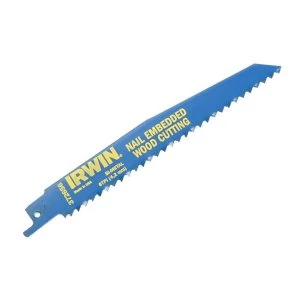 Image of IRWIN Sabre Saw Blade Nail Embedded Wood 956R 225mm Pack of 2