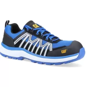 Image of Caterpillar - Mens Charge Leather Safety Trainers (7 UK) (Blue/Black/White) - Blue/Black/White