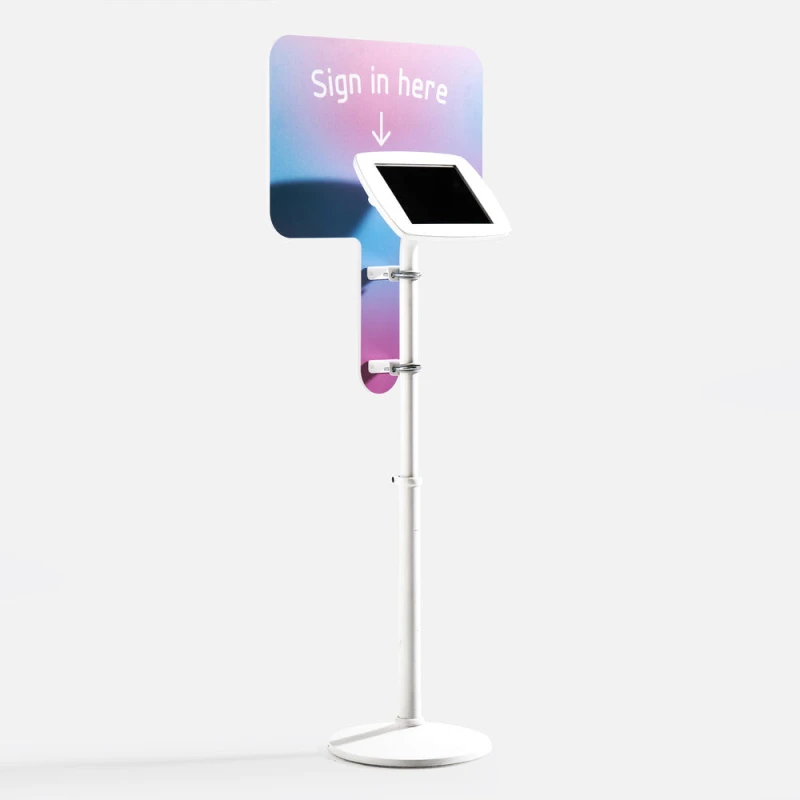 Image of Bouncepad Original Elevate + Branding Board (inc USB Cable) Apple iPad 7th Gen 10.2 (2019) White Covered Front Camera and Home Button