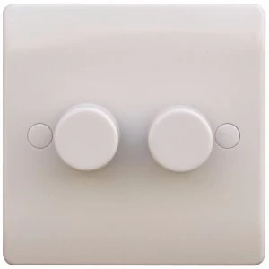 Image of ESR Sline 40-400W White 2G 2 Way 230V Electric Dimmer Switch Wall Plate