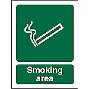 Image of Mandatory Sign Smoking Area Plastic 40 x 30 cm