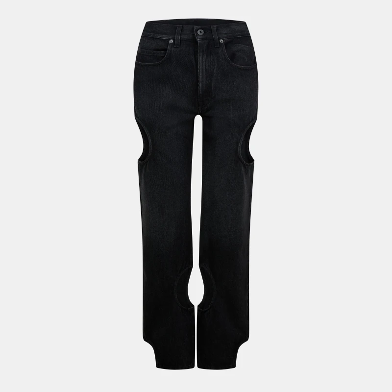 Image of Off White Womens Straight Leg Jeans Black female 27 L32