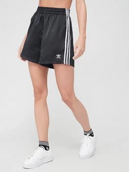 Image of adidas Originals 3 Stripe Satin Shorts - Black, Size 10, Women