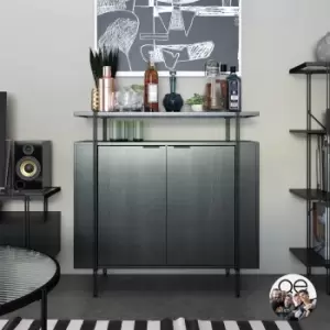 Image of Queer Eye Wainwright Bar Cabinet, Black Oak Black