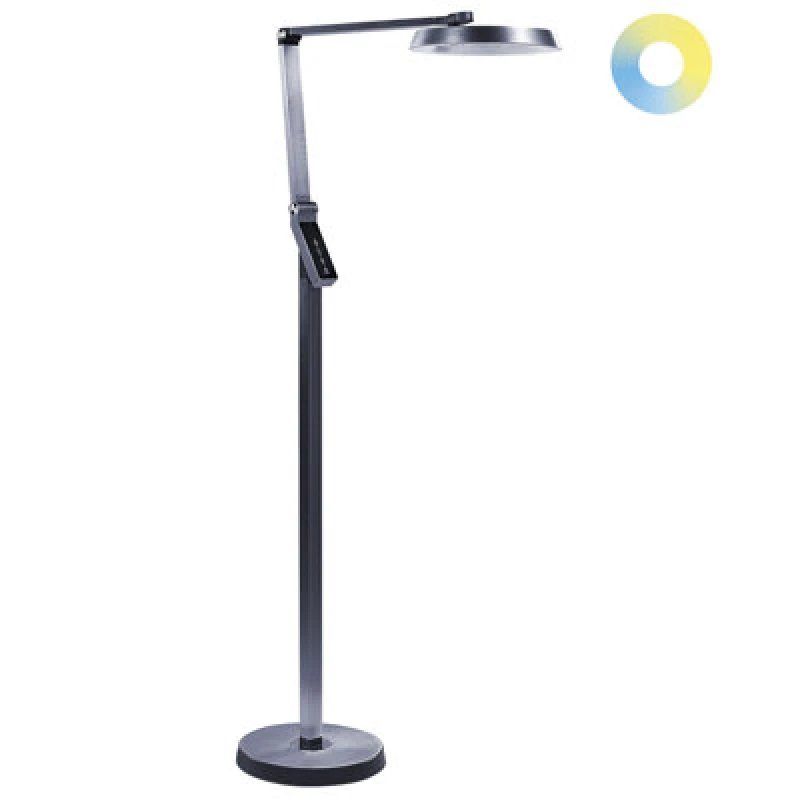 Image of Beliani LED Floor Lamp Carina With Dimmer Metal Dark Grey