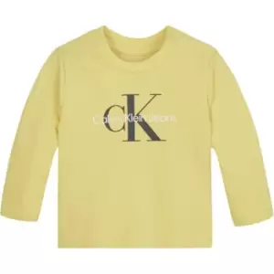 Image of Calvin Klein Jeans Monogram Ls T-Shirt - Yellow