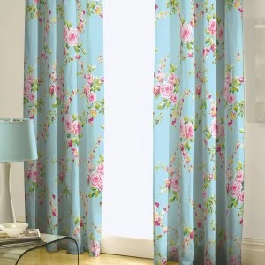 Image of Catherine Lansfield Canterbury Eyelet Curtains - Patterned