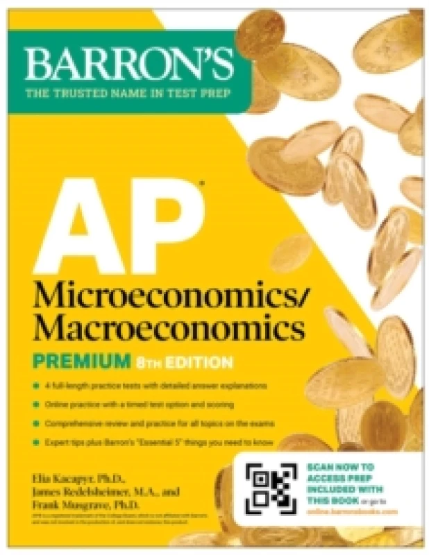 Image of AP Microeconomics/Macroeconomics Premium, Eighth Edition: Prep Book with 4 Practice Tests + Comprehensive Review + Online Practice (2026) Paperback /