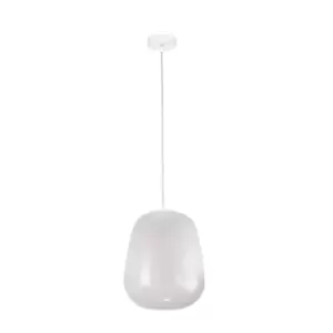 Image of Smoky Dome Pendant Ceiling Light White, 26cm, 1x E27