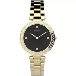 Image of Ladies Timex Gold Plated Stainless Steel