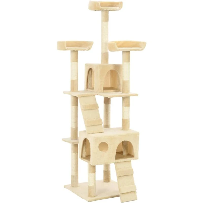 Image of VIDAXL Cat Tree with Sisal Scratching Posts 170cm Beige Vidaxl 8718475600145