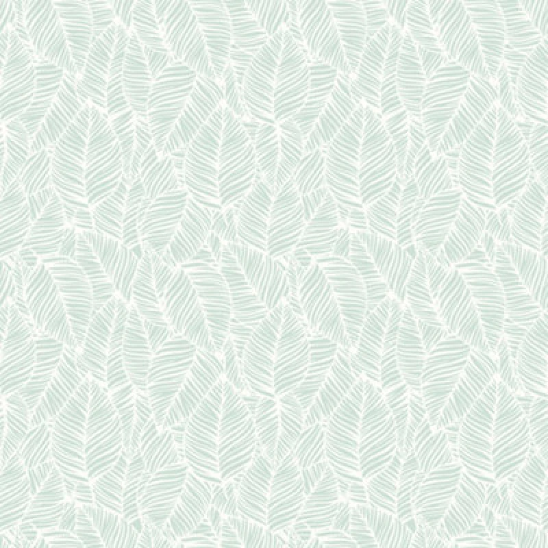 Image of Hoopla Walls Zebra Leaf - Duck Egg Blue 10M Wallpaper