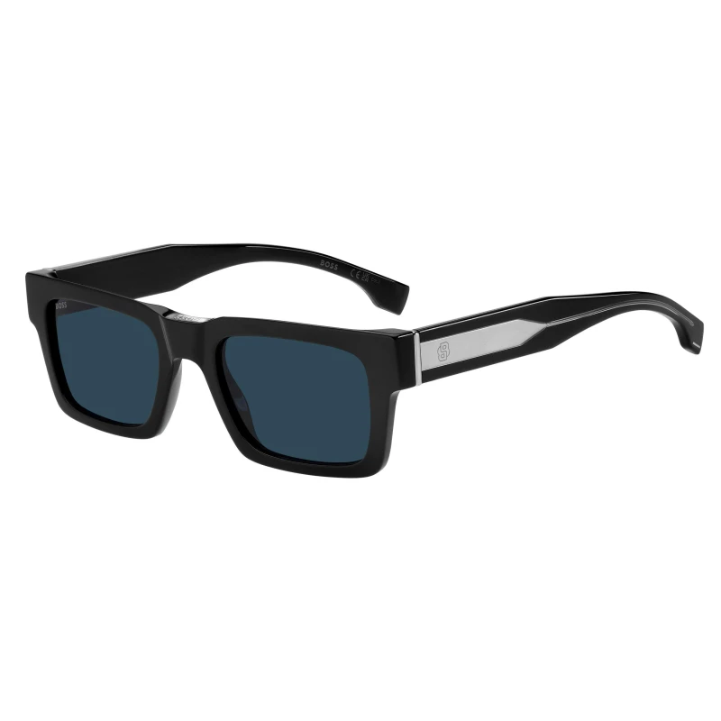 Image of Boss Mens Rectangle Sunglasses Rectangle Sunglasses One Size Black 73371603000