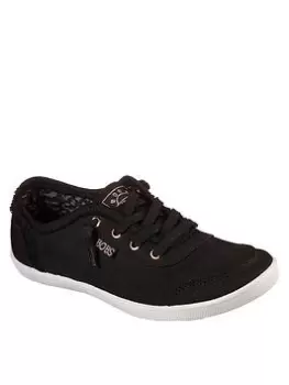 Image of Skechers Bobs B Cute Plimsolls - Black, Size 5, Women