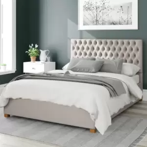 Image of Aspire Monroe Linen Kingsize Ottoman Bedframe - Off White