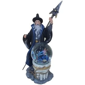 Image of Spirit of the Sorcerer - Ice Dragon Wizard Snow Globe