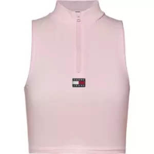 Image of Tommy Jeans XS Badge quarter Zip Mockneck - Pink