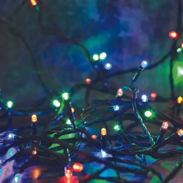 Image of Festive 15.9m Indoor & Outdoor Multifunction Christmas Fairy Lights 200 Multicoloured LEDs