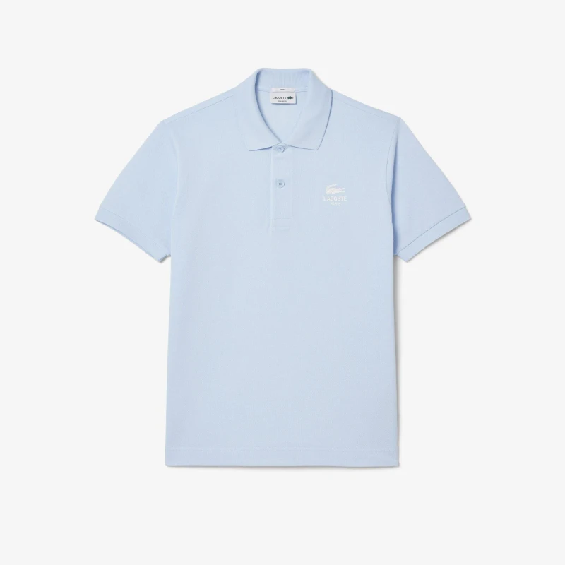 Image of Lacoste Classic Fit Signature Print L.12.12 Polo Shirt Short Sleeve Polos 2XS Blue 30732018150