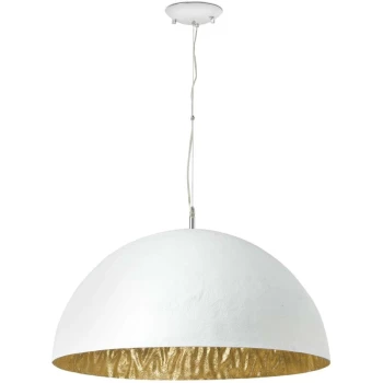 Image of Faro Magma-Q - 3 Light Dome Ceiling Pendant White, Gold, E27