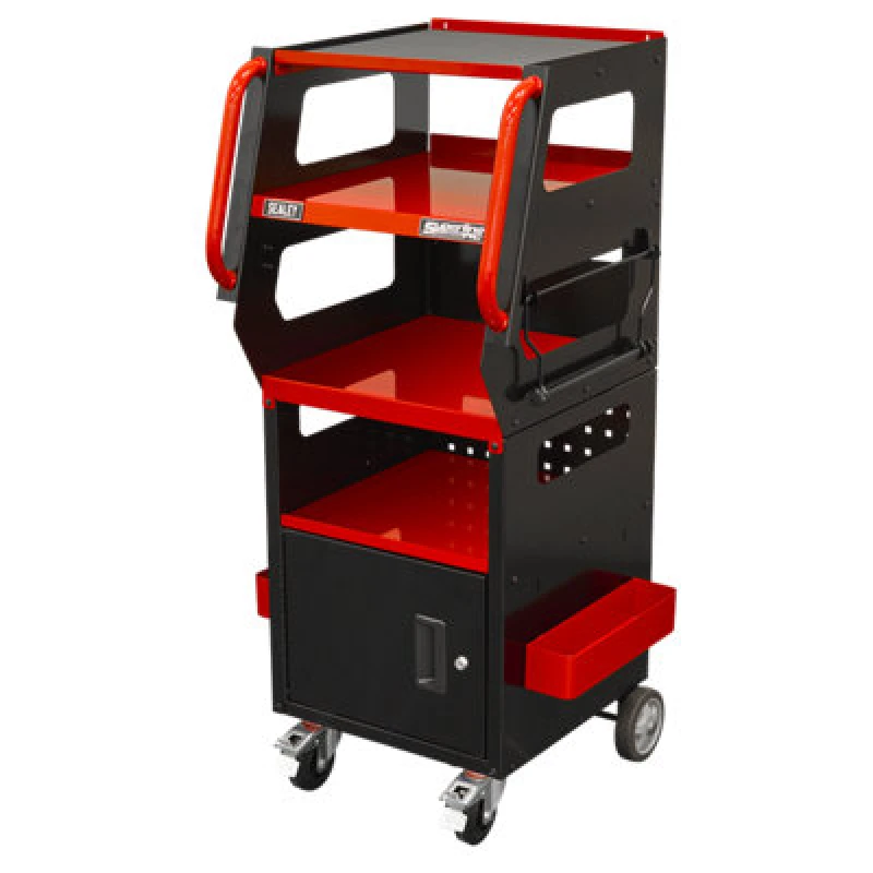 Image of Sealey 4 Level Workshop Diagnostics Trolley APDT435R Colour: Red / Black