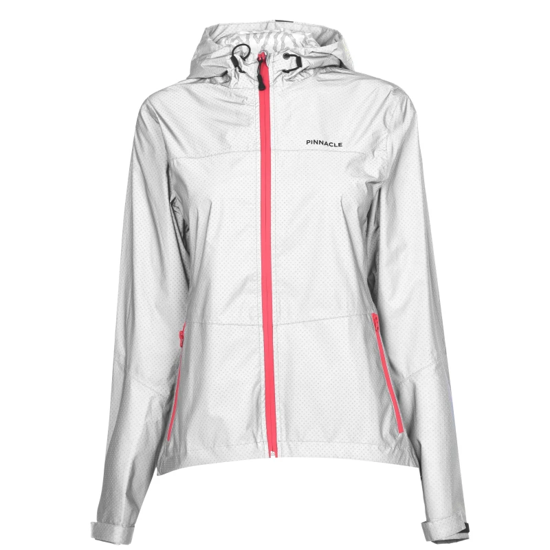 Image of Pinnacle Womens Fully Reflective Waterproof Long Sleeve Performance Cycling Jacket Silver female 8 (XS)