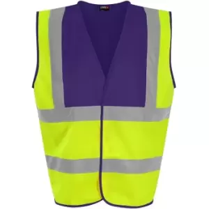 Image of PRO RTX High Visibility Unisex Waistcoat (XL) (Yellow/Purple) - Yellow/Purple