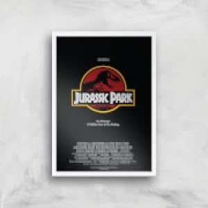 Image of Jurassic Park Giclee Art Print - A4 - White Frame