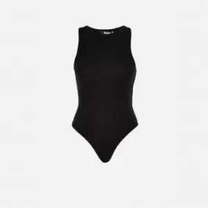 Image of Missguided Racer Neck Bodysuit - Black