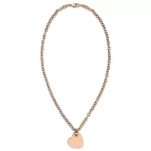 Image of Tommy Hilfiger Rose Gold Plated Off Centre Heart Necklace