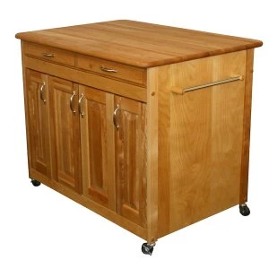 Image of Catskill by Eddingtons Butcher Block Kitchen Trolley Plus on Wheels