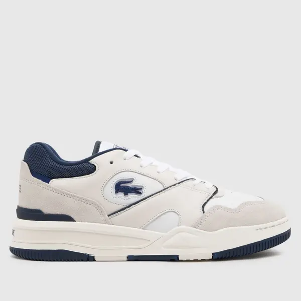 Image of Lacoste lineshot trainers in white & navy
