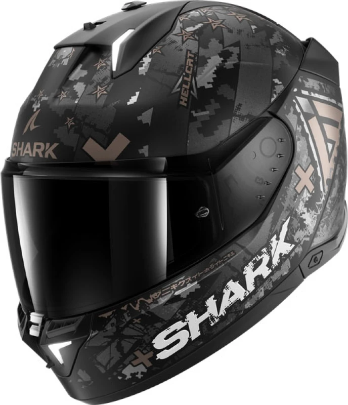 Image of Shark SKWAL i3 Hellcat Mat Black Chrom Anthracite KUA Full Face Helmet Size 2XL