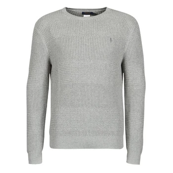 Image of Polo Ralph Lauren PULL COL ROND EN COTON TEXTURE LOGO PONY PLAYER mens Sweater in Grey - Sizes EU S,EU M,EU L,EU XL,EU XS