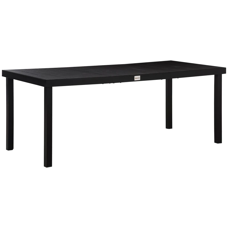 Image of Outsunny AluminIum 8 Seater Dining Table - Black 84B-915BK
